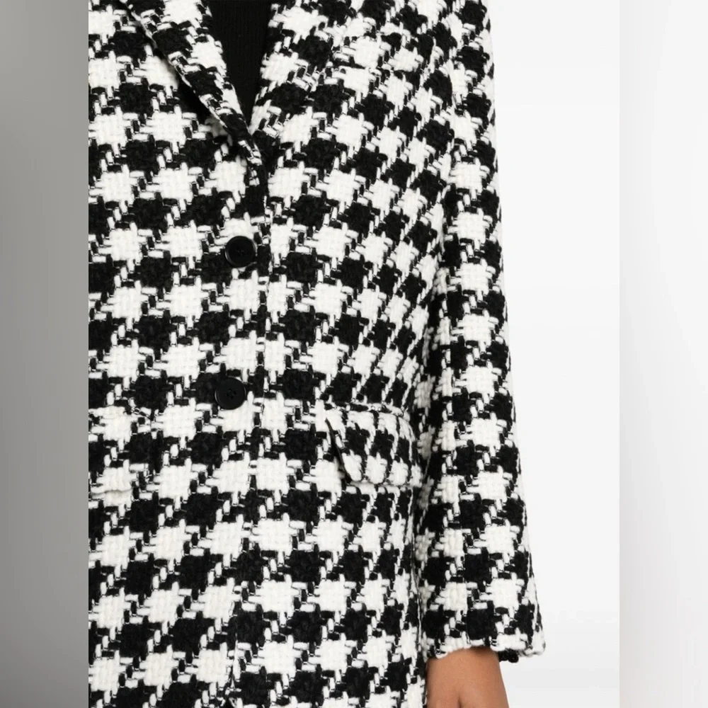 ANINE BING Quinn Blazer in Black & White Houndstooth